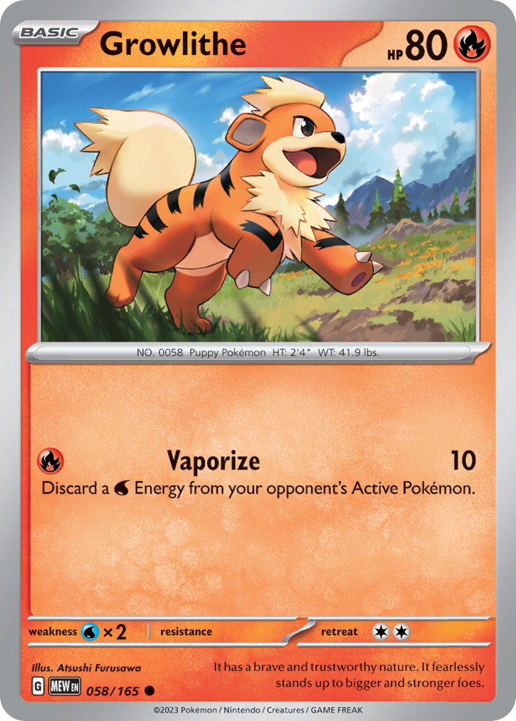 151 Set Growlithe #58/165