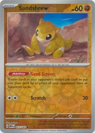 151 Set Sandshrew #27/165 reverse holo