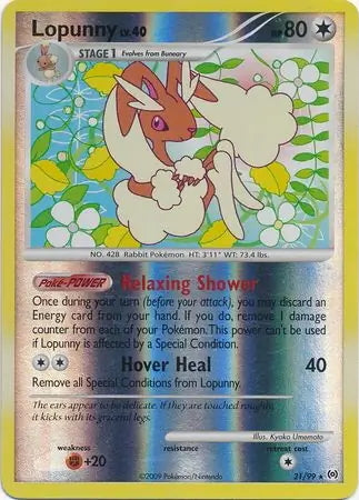 Arceus Set Lopunny #21/99 reverse holo