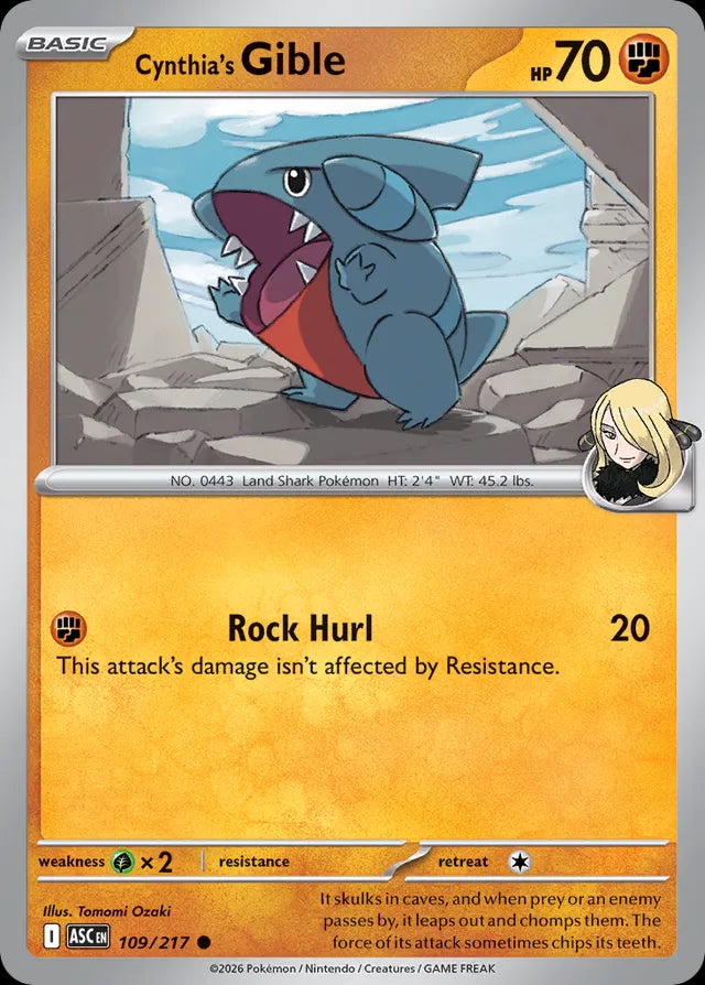 Ascended Heroes Cynthia’s Gible #109/217
