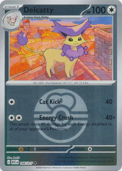Ascended Heroes Delcatty #166/217 Pokeball Reverse Holo