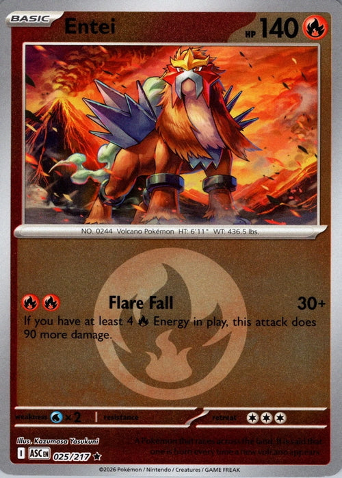 Ascended Heroes Entei #025/217 Reverse Holo