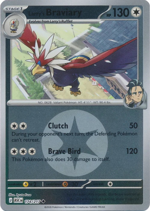 Ascended Heroes Larry’s Braviary #174/217 Reverse Holo