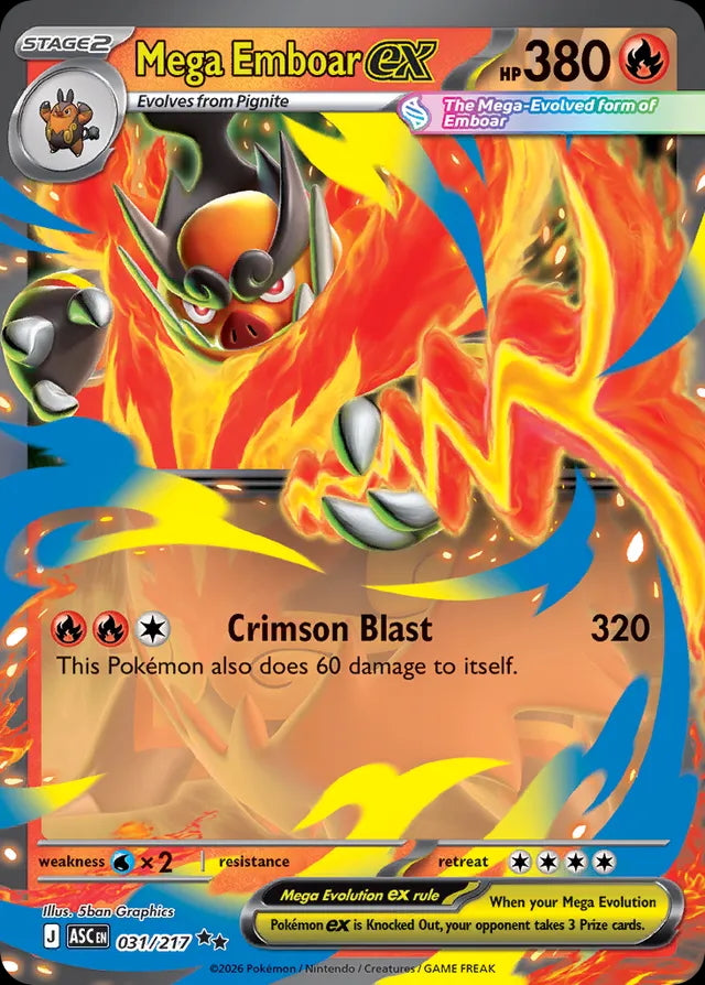 Ascended Heroes Mega Emboar ex #031/217