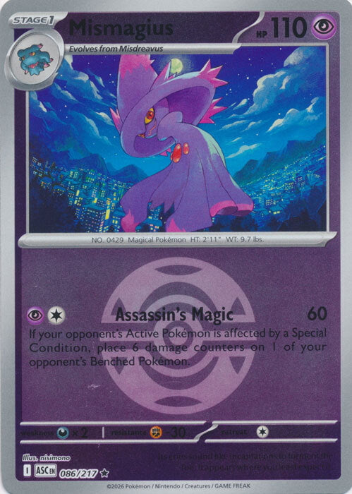 Ascended Heroes Mismagius #086/217 Pokeball Reverse Holo