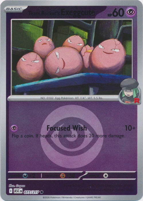 Ascended Heroes Team Rocket’s Exeggcute #077/217 Reverse Holo