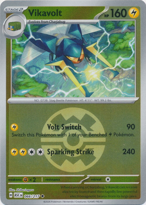 Ascended Heroes Vikavolt #066/217 Pokeball Reverse Holo