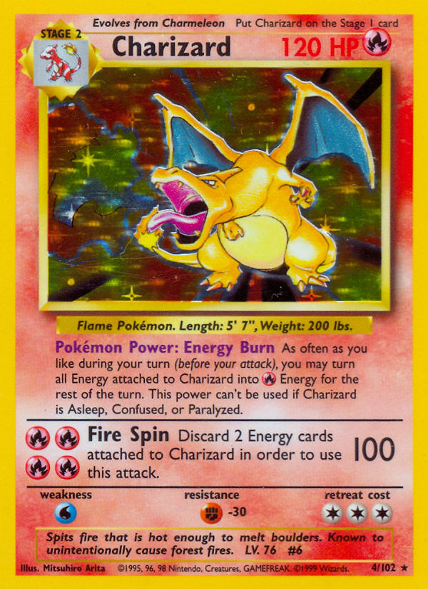Base set Holo Charizard #4/102 unlimited