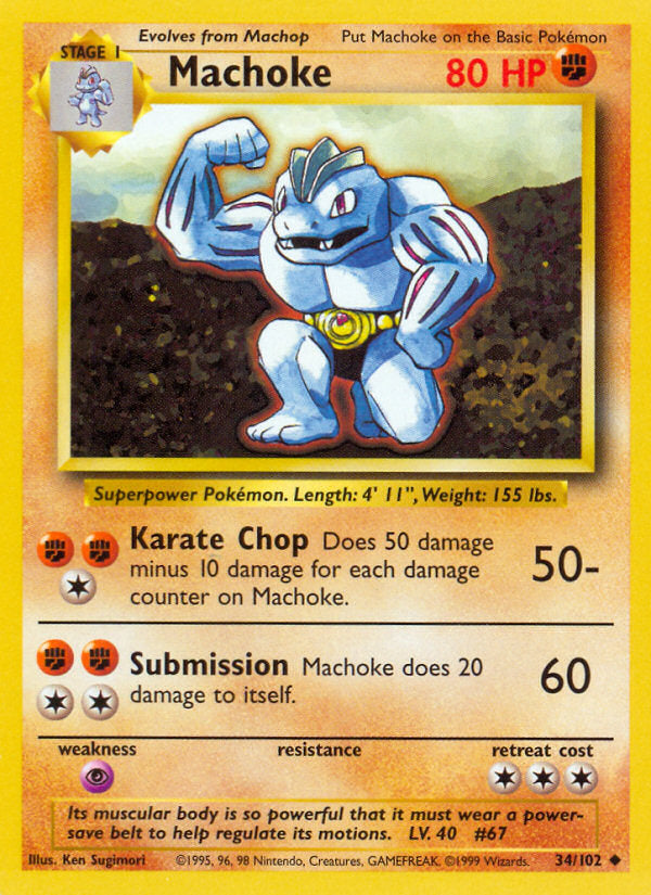Base set Machoke #34/102 unlimited