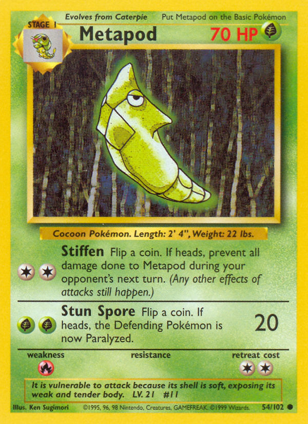 Base set Metapod #54/102 unlimited