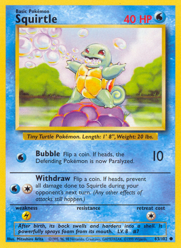 Base set Squirtle #63/102 unlimited