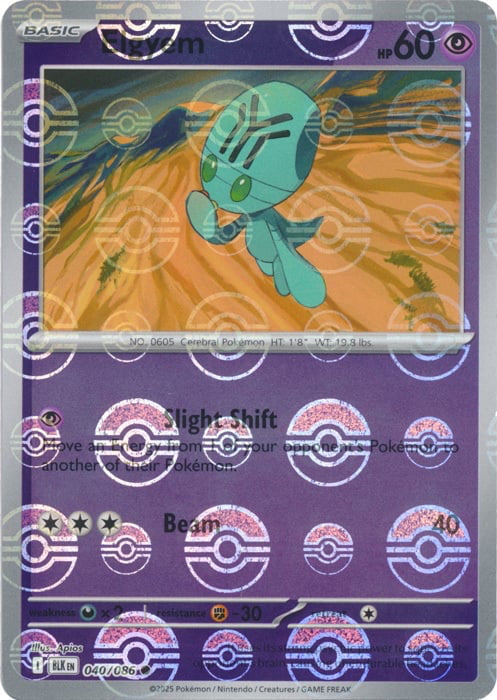 Black Bolt Elgyem #40/86 Pokeball Holo