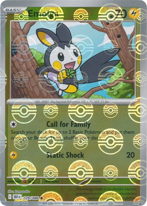 Black Bolt Emolga #29/86 Pokeball Holo