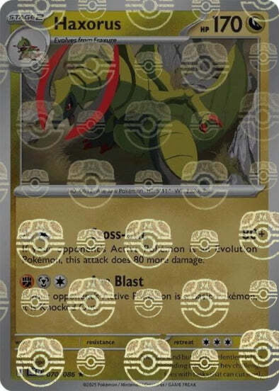 Black Bolt Haxorus #70/86 Masterball Holo