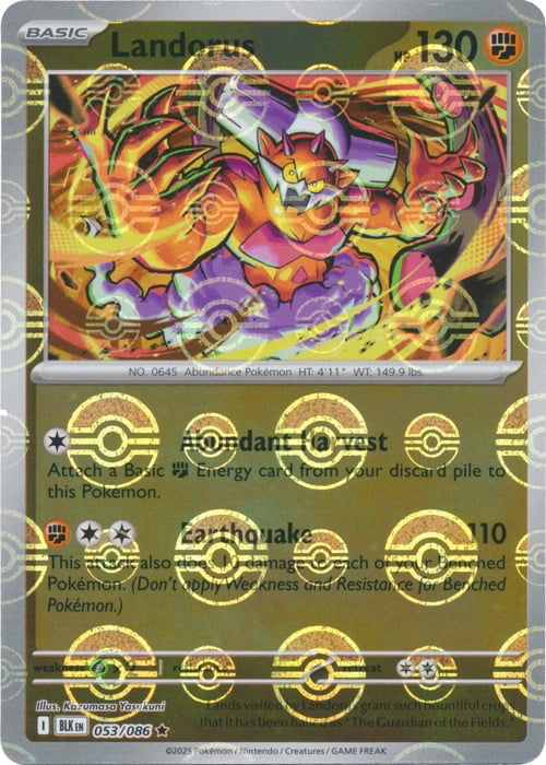 Black Bolt Landorus #53/86 Pokeball Holo