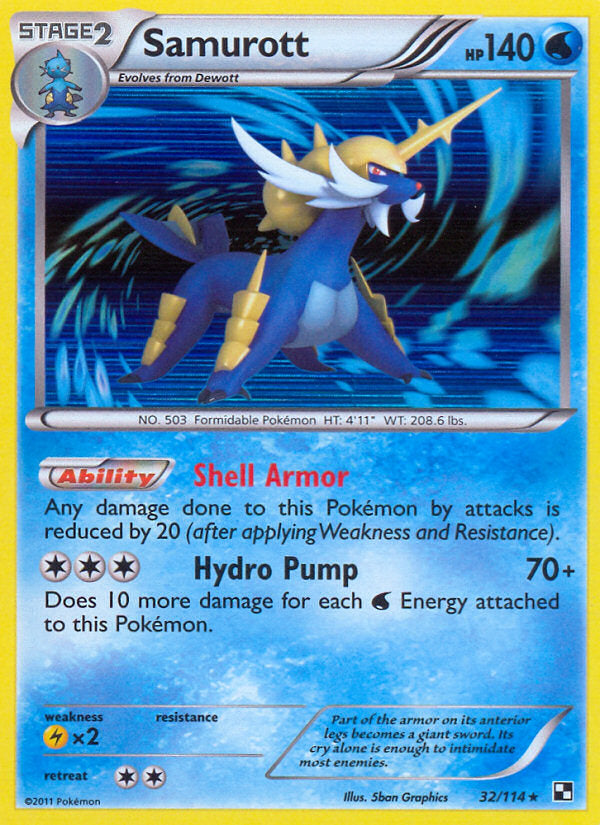 Black & White Holo Samurott #32/114