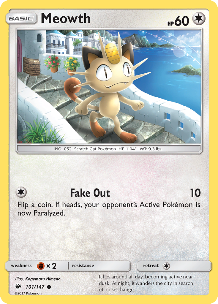 Burning Shadows Meowth #101/147