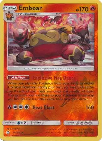 Cosmic Eclipse Emboar #33/236 reverse holo