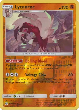 Cosmic Eclipse Lycanroc #124/236 reverse holo