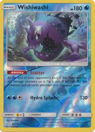 Cosmic Eclipse Wishiwashi #62/236 reverse holo
