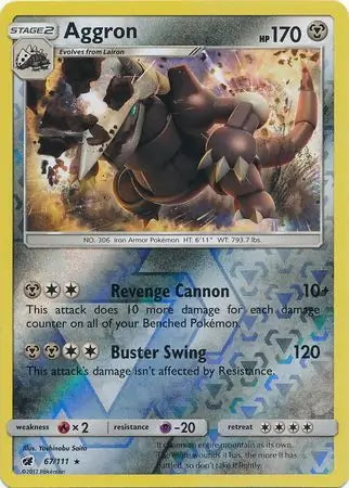 Crimson Invasion Aggron #67/111 reverse holo