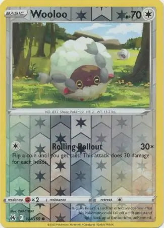 Crown Zenith Wooloo #121/159 reverse holo
