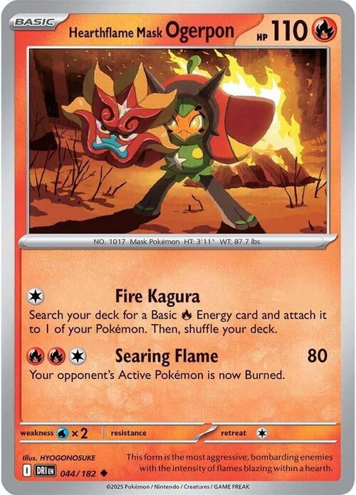 Destined Rivals Hearthflame Mask Ogerpon #44/182