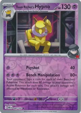 Destined Rivals Team Rocket's Hypno #80/182 reverse holo