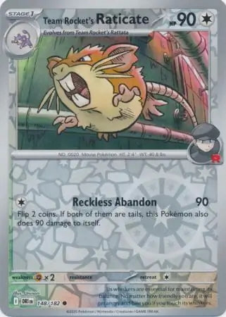 Destined Rivals Team Rocket's Raticate #148/182 reverse holo
