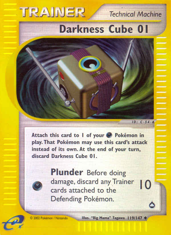 E-Series Aquapolis Darkness Cube 1 #119/147 reverse holo