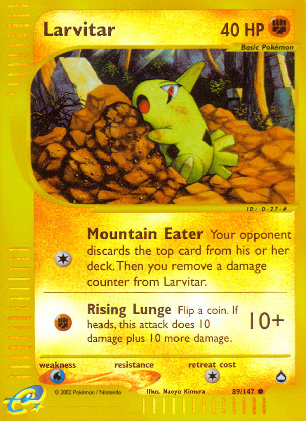 E-Series Aquapolis Larvitar #89/147 reverse holo