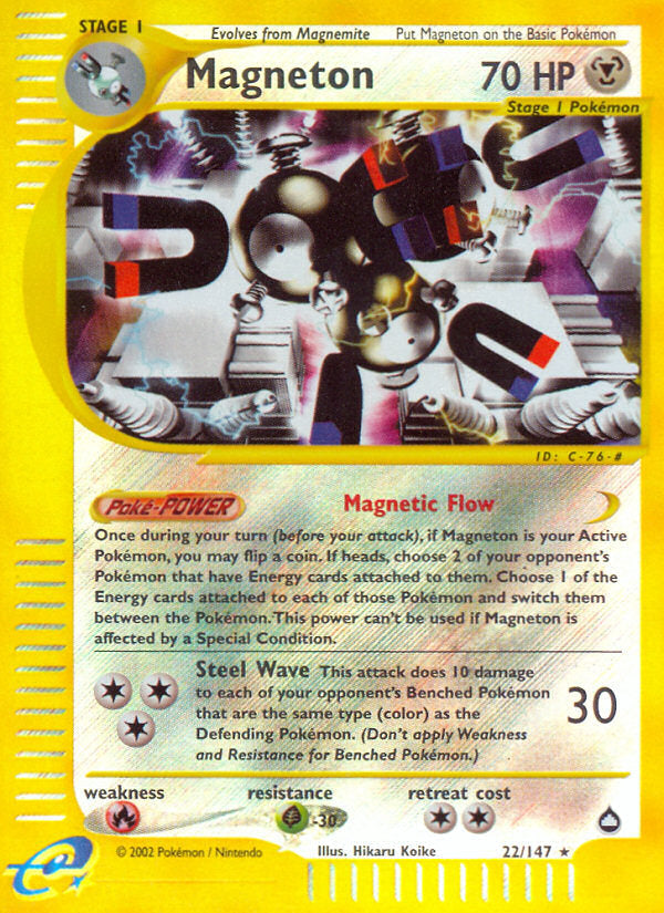 E-Series Aquapolis Magneton #22/147 reverse holo