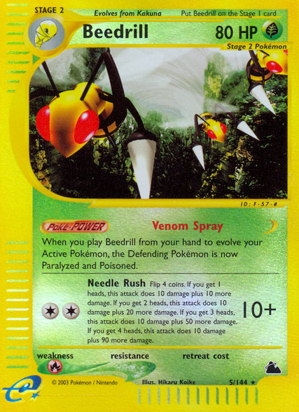 E-Series Skyridge Beedrill #5/144 reverse holo