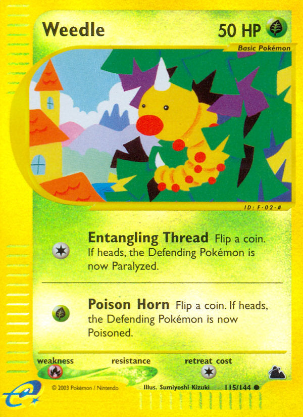 E-Series Skyridge Weedle #115/144 reverse holo