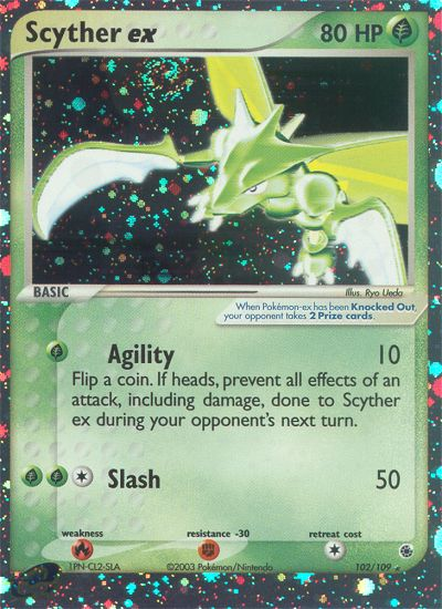 EX Ruby&Sapphire Holo Scyther EX #102/109