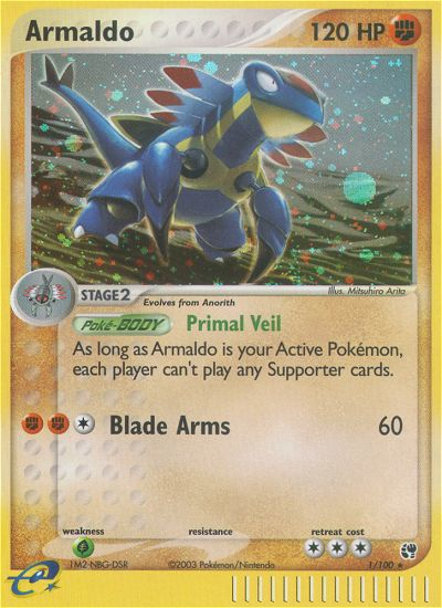 EX Sandstorm Holo Armaldo #1/100