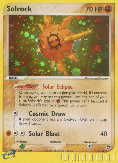EX Sandstorm Holo Solrock #13/100