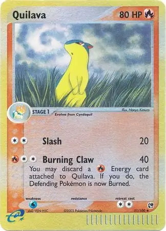 EX Sandstorm Quilava #51/100 reverse holo