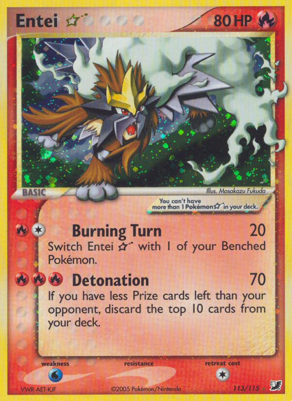 EX Unseen Forces Holo Entei #113/115