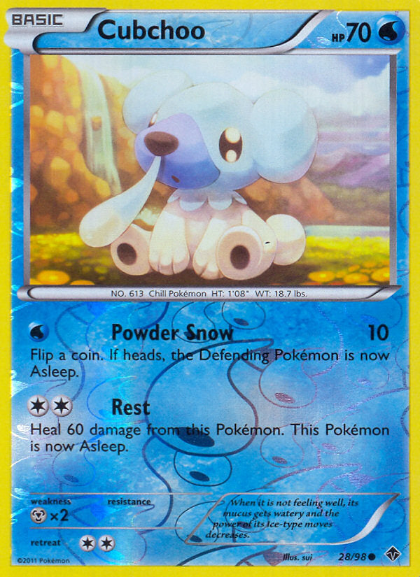 Emerging Powers Cubchoo #28/98 reverse holo