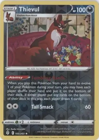 Evolving Skies Thievul #105/203 reverse holo