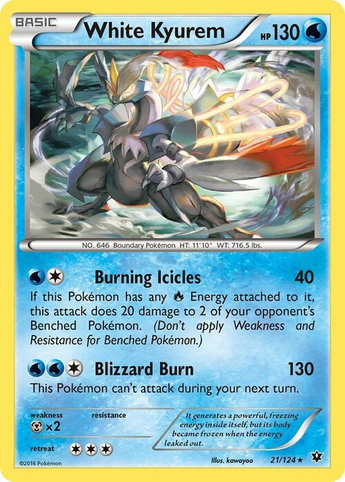 Fates Collide Holo White Kyurem #21/124