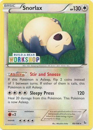 Flashfire Snorlax #80 Build-A-Bear