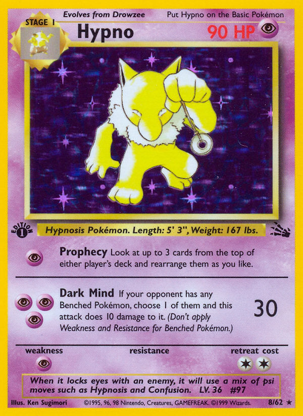 Fossil set Holo Hypno #8/62 first edition