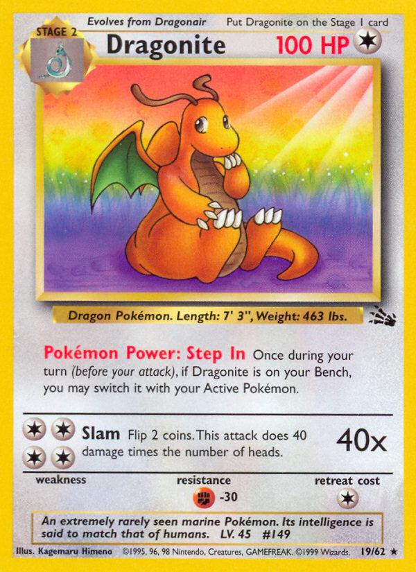 Fossil set Non Holo Dragonite #19/62 unlimited