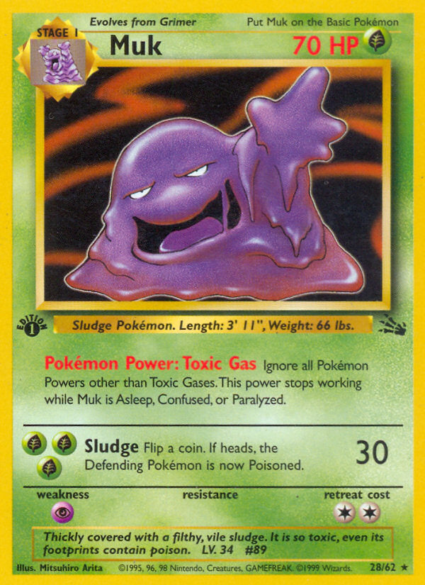 Fossil set Non Holo Muk #28/62 first edition