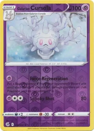Fusion Strike Galarian Cursola #118/264 reverse holo