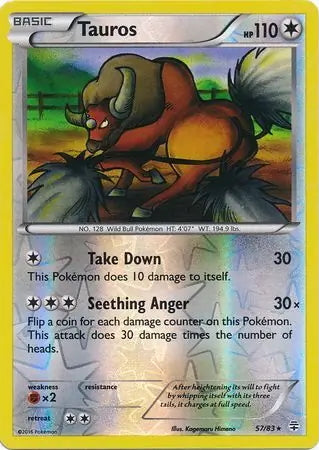 Generations Tauros #57/83 reverse holo