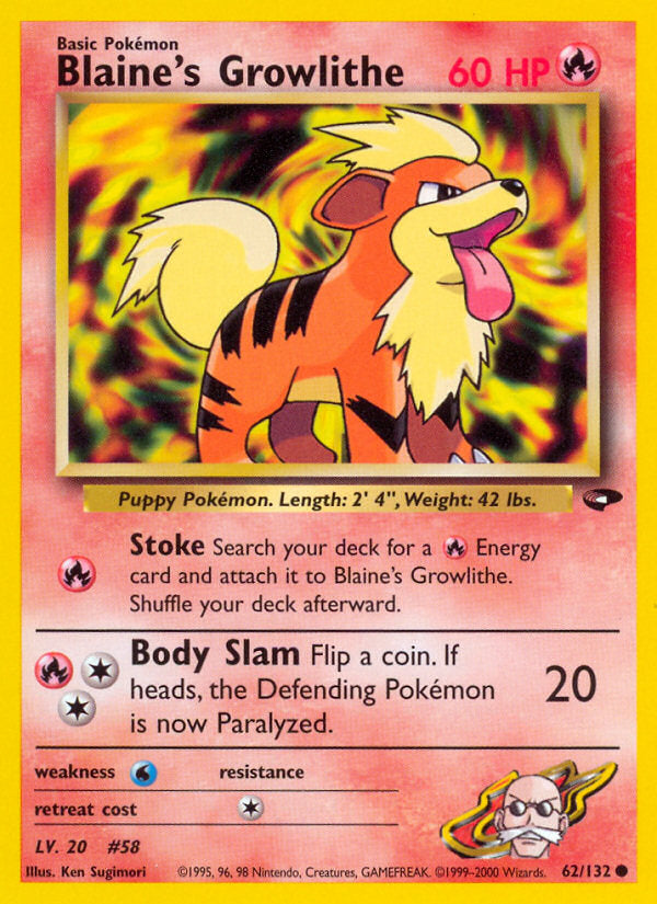 Gym Challenge Blaine's Growlithe #62/132 unlimited