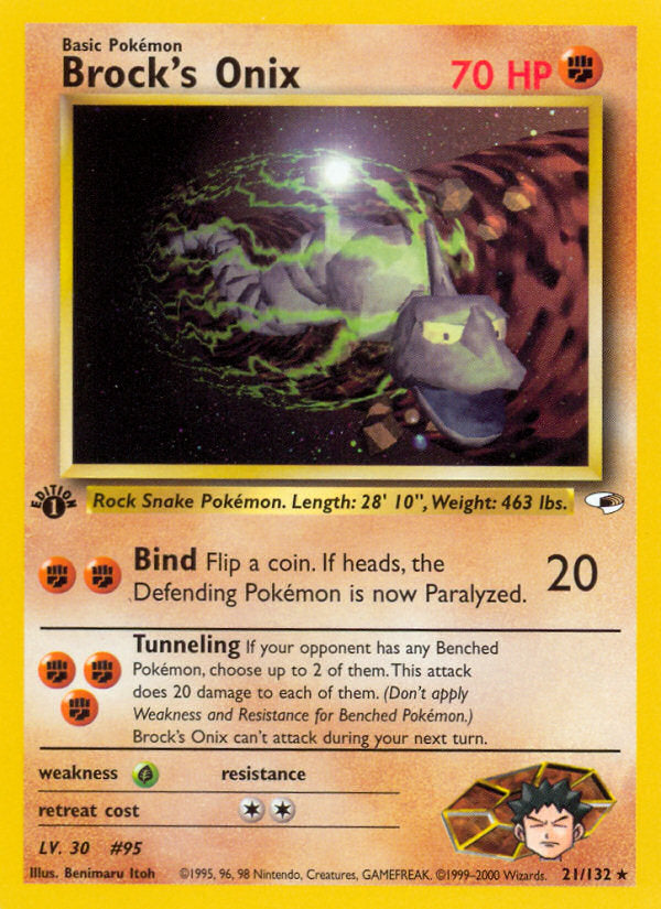 Gym Heroes Brock's Onix #21/132 first edition